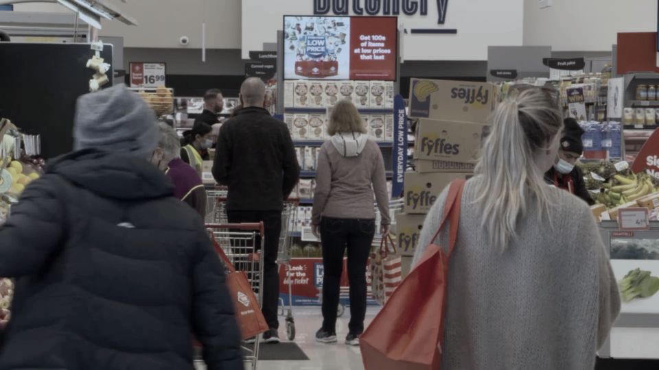 Security camera at the store entrance