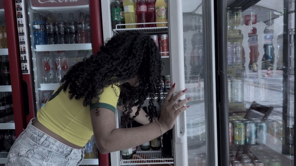 Security camera at the drinks fridges