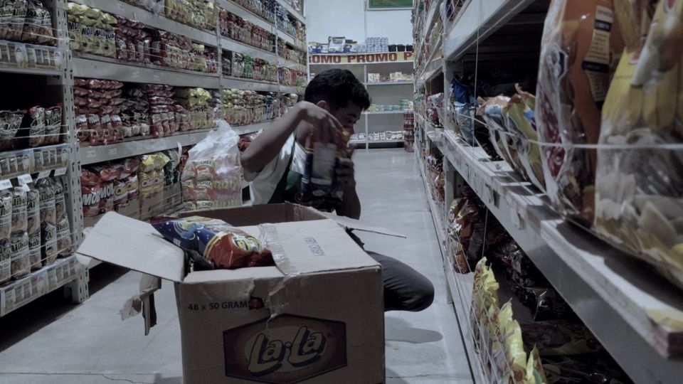 Security camera in the snacks aisle